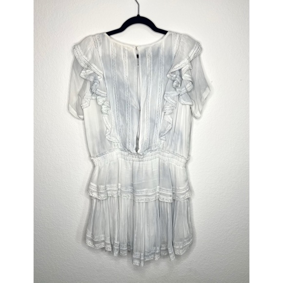 Like New LoveShackFancy Silk Chiffon Natasha Mini Dress in Baby Blue Hand Dye - Picture 5 of 10